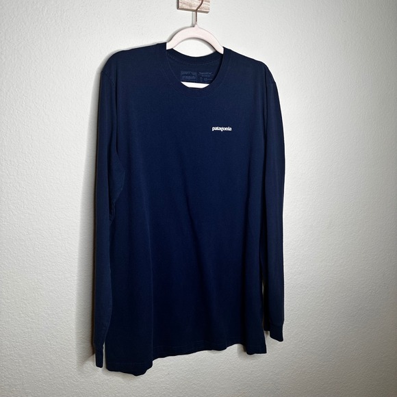 Patagonia Other - Patagonia Responsibili-Tee Mens XL Navy Blue Long Sleeve Logo Graphic‎ T-Shirt